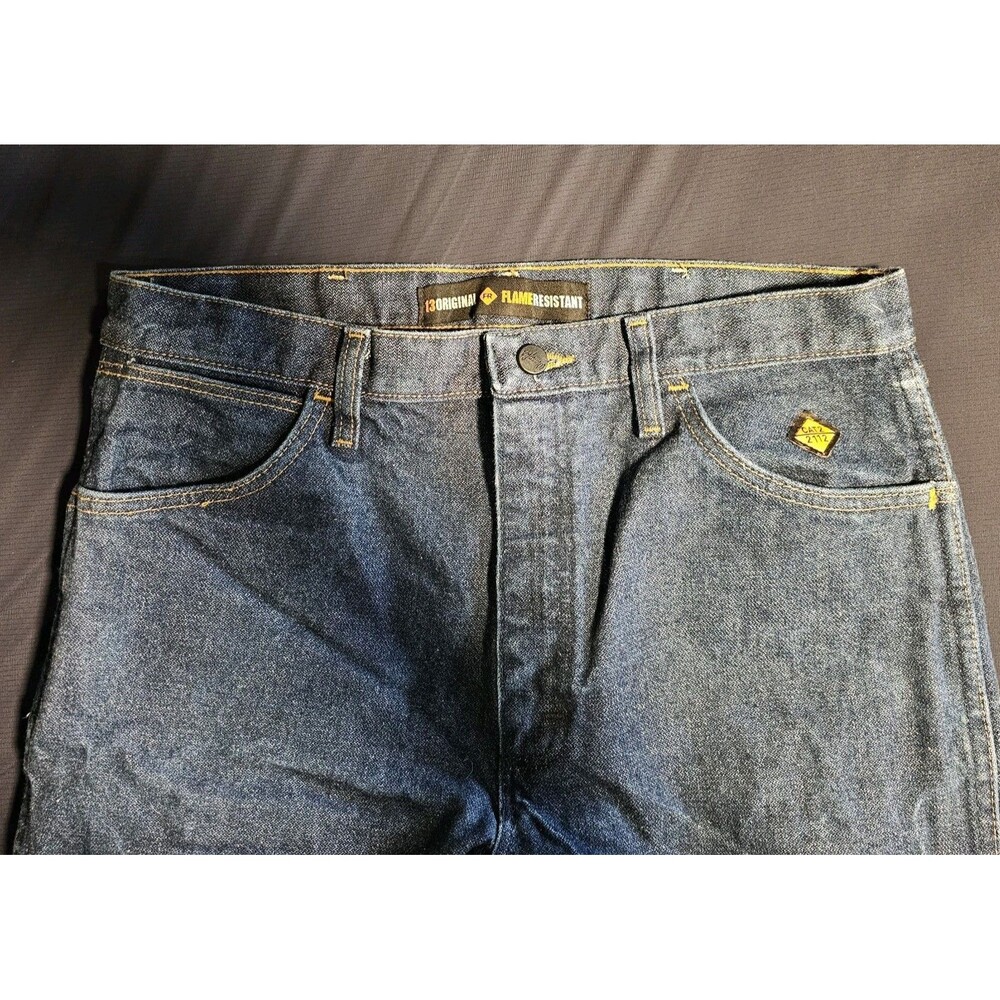 Wrangler FR Flame Resistant Jeans Men 32 x 36 Slim Fit Medium Dark Wash